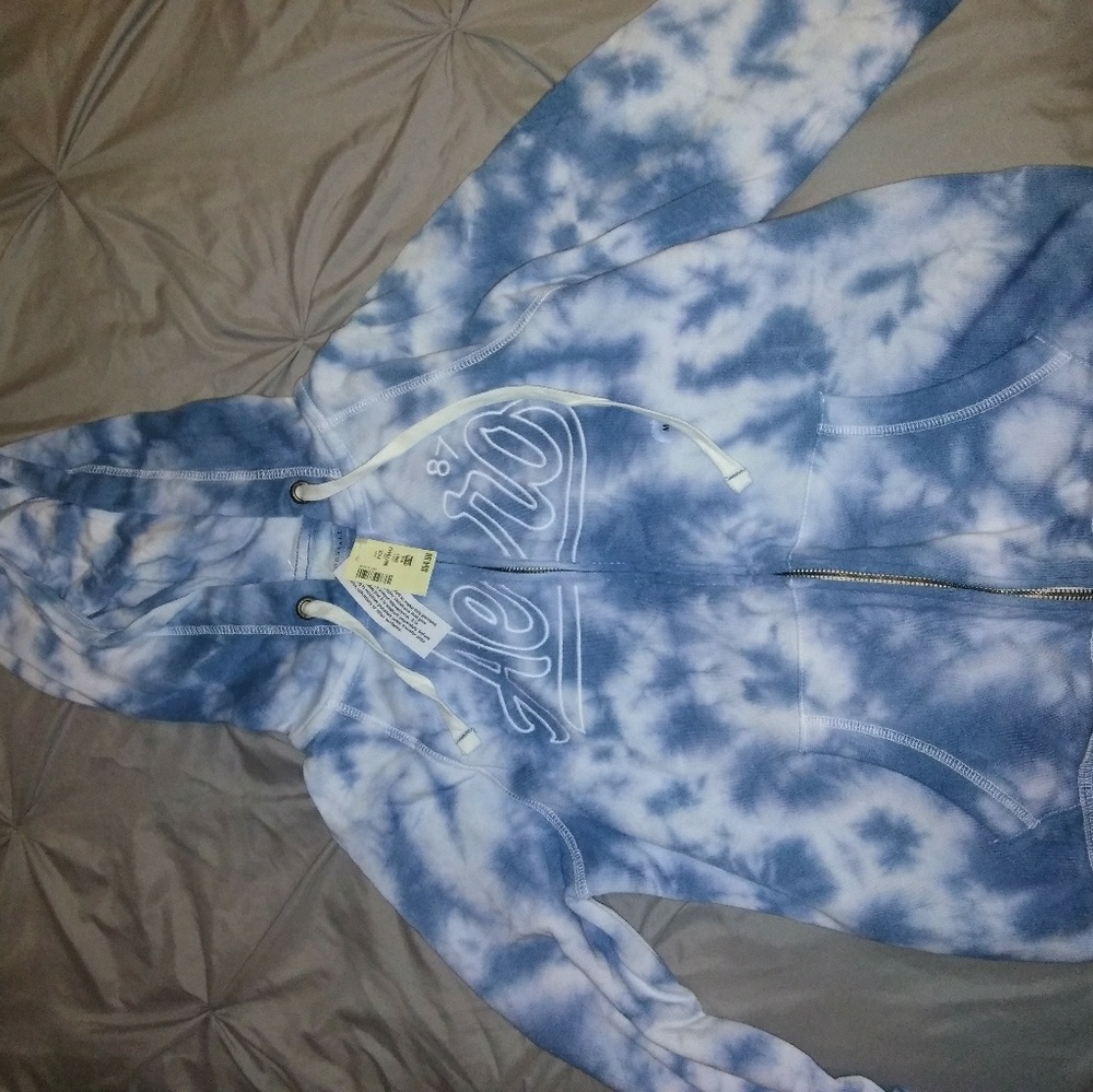 Blue & white hoddie